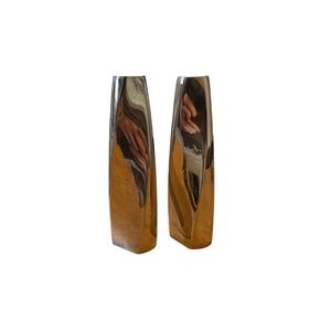 Nambe Twist Single Candlestick By Fred Bould 2002 Silver Tone 6.75" Set Of Two